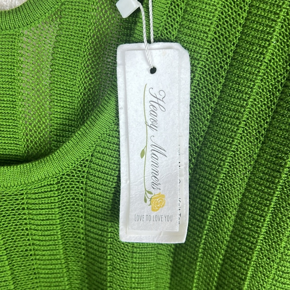 HEAVY MANNERS 'Money Green' Little Miss Cozy Knit Top - Picture 7 of 11